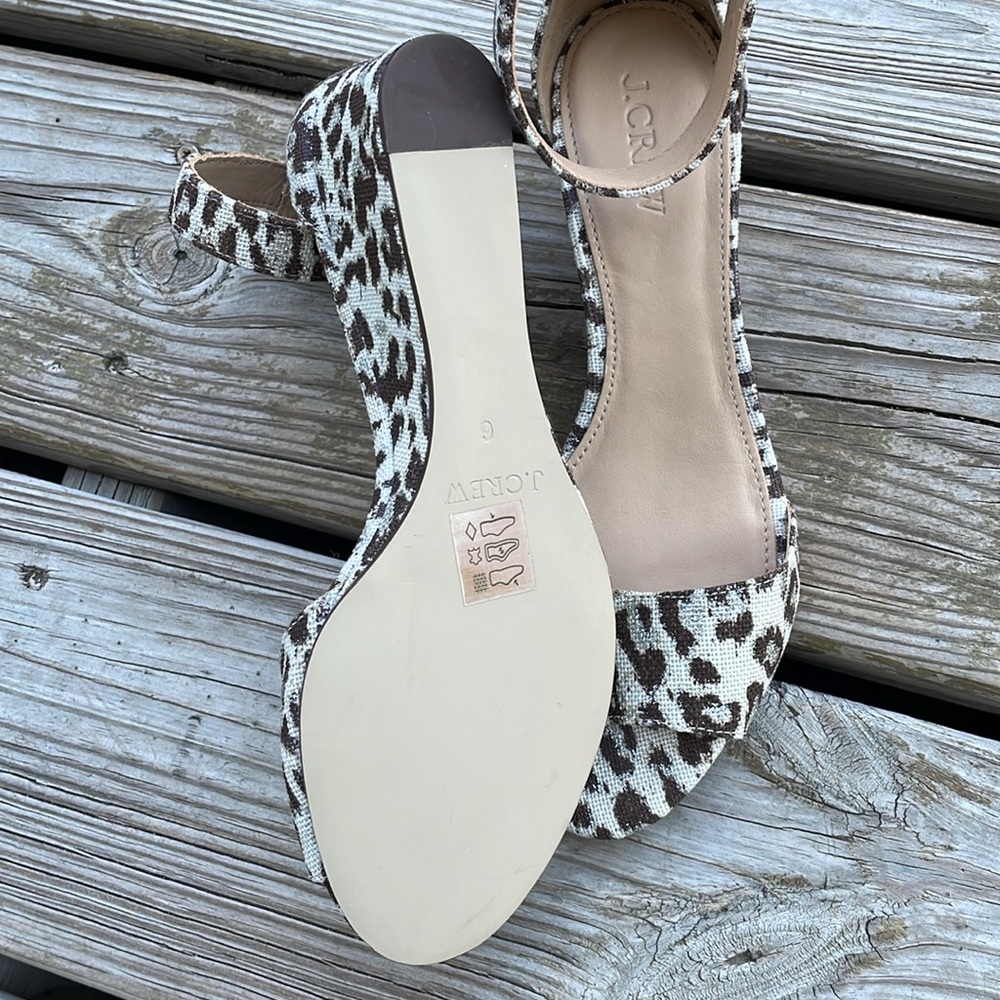 J. Crew - Laila Leopard Print Wedge Sandals size 6M - Picture 4 of 4